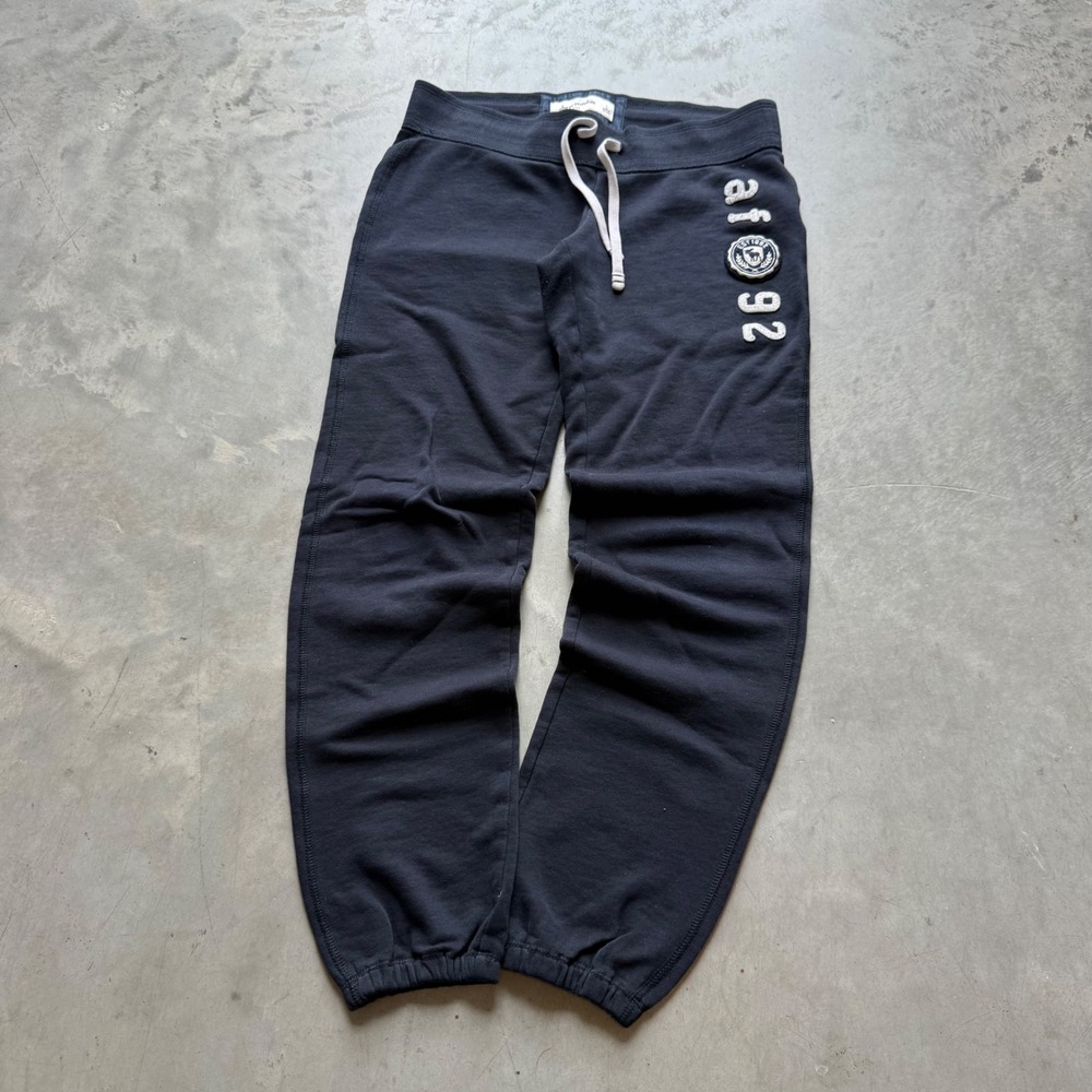 Abercrombie Kids Navy Blue AF 92 Logo Jogger Sweatpants Size L
